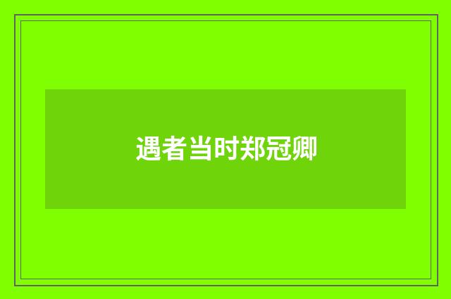 遇者当时郑冠卿