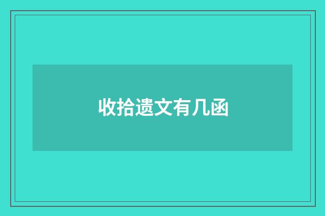 收拾遗文有几函