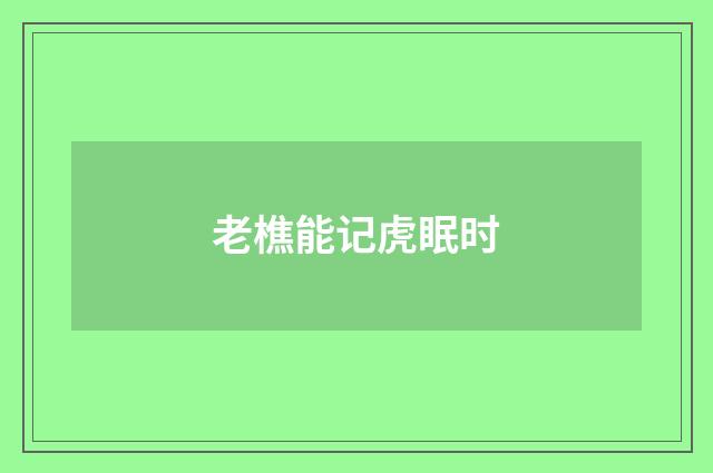 老樵能记虎眠时