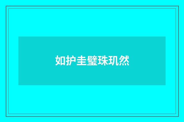 如护圭璧珠玑然