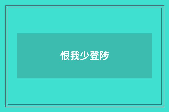 恨我少登陟