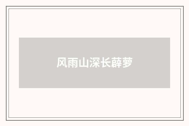 风雨山深长薜萝