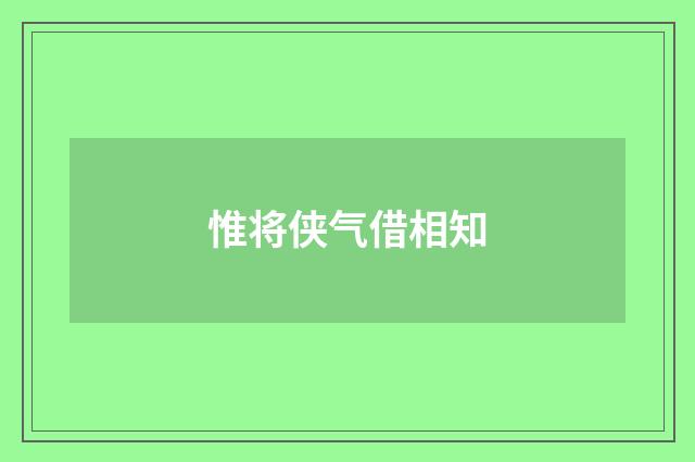 惟将侠气借相知