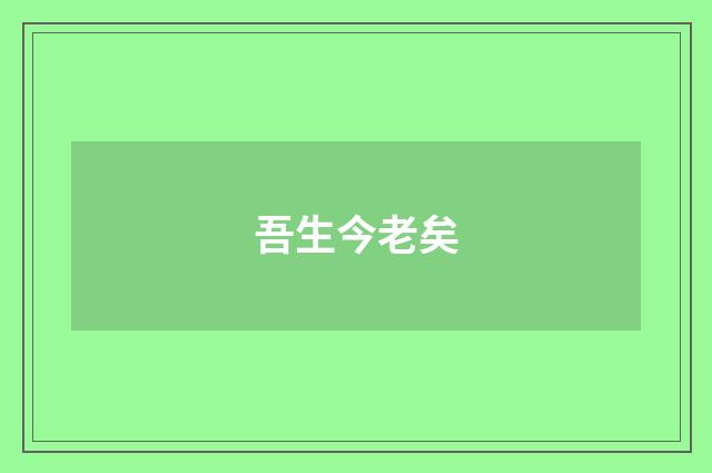 吾生今老矣