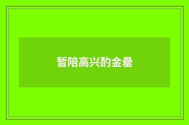 暂陪高兴酌金罍