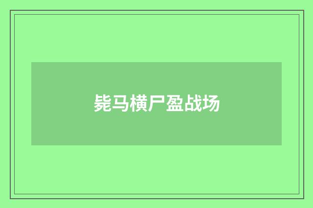 毙马横尸盈战场