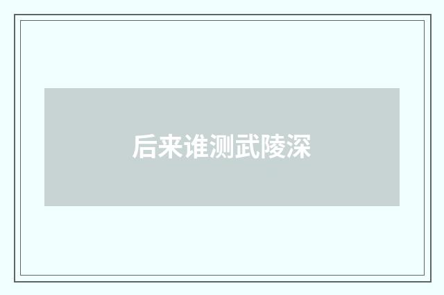 后来谁测武陵深