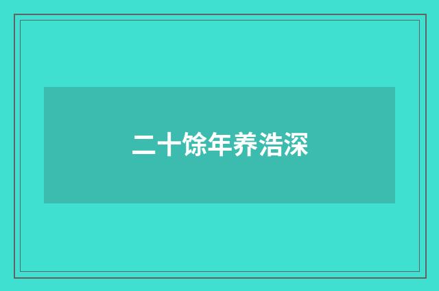 二十馀年养浩深