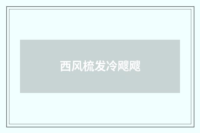 西风梳发冷飕飕