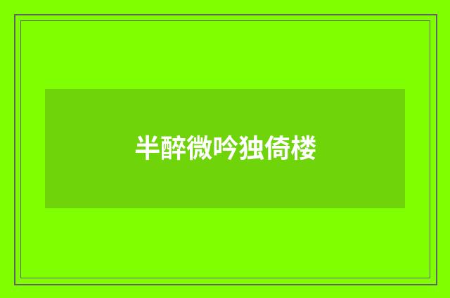 半醉微吟独倚楼