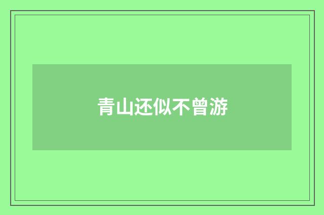 青山还似不曾游