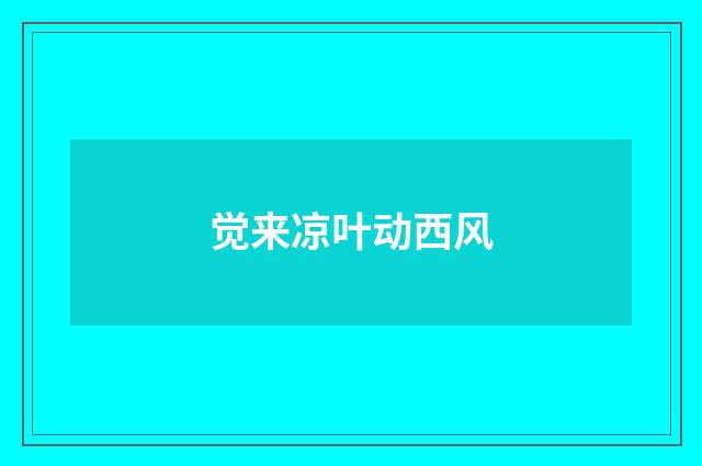 觉来凉叶动西风