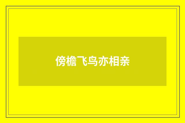 傍檐飞鸟亦相亲
