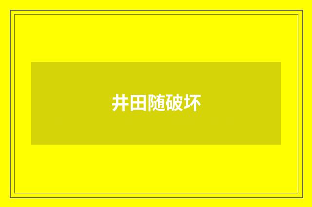 井田随破坏