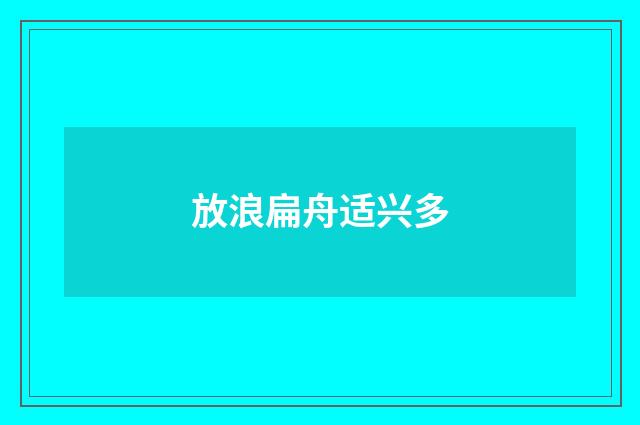 放浪扁舟适兴多