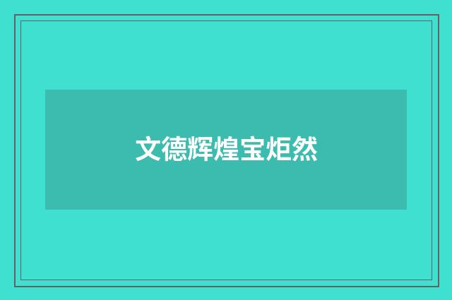 文德辉煌宝炬然