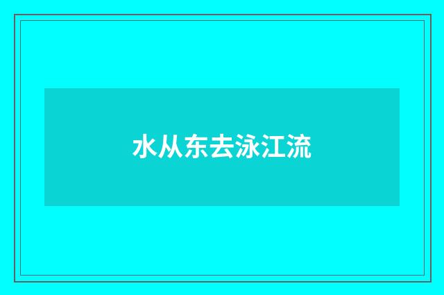 水从东去泳江流