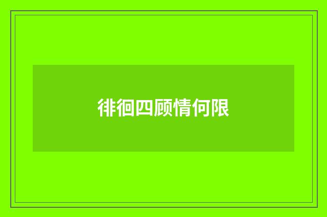 徘徊四顾情何限