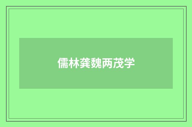 儒林龚魏两茂学