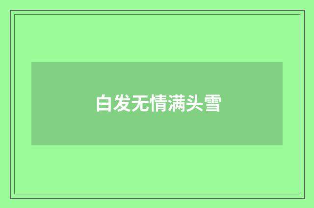 白发无情满头雪