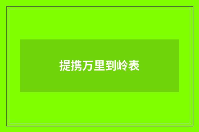 提携万里到岭表