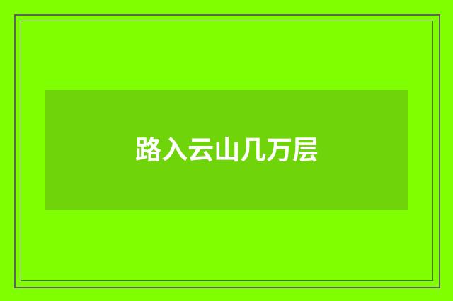 路入云山几万层