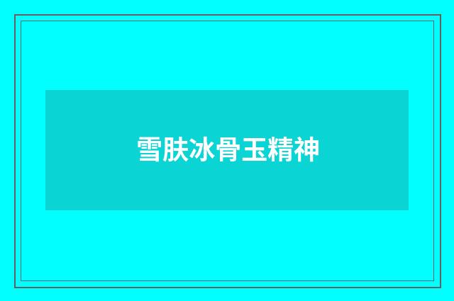 雪肤冰骨玉精神