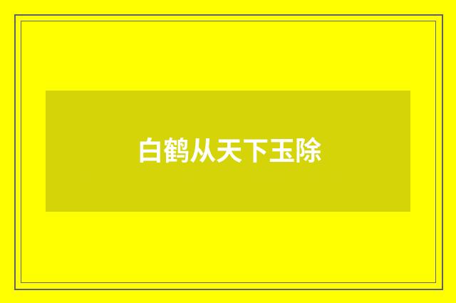 白鹤从天下玉除