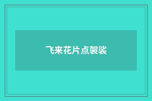 飞来花片点袈裟