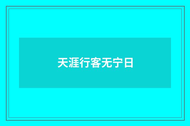 天涯行客无宁日