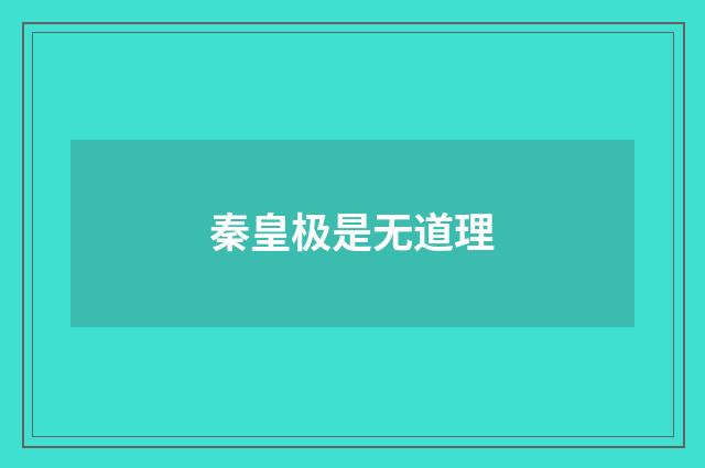 秦皇极是无道理