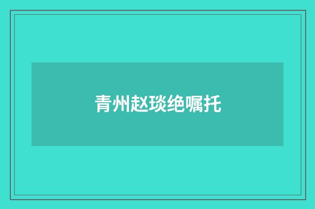 青州赵琰绝嘱托