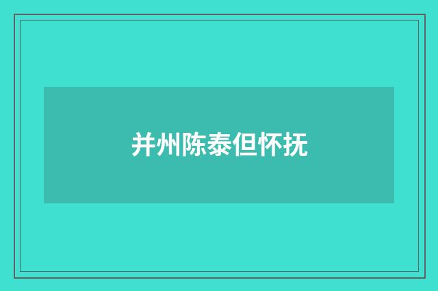 并州陈泰但怀抚