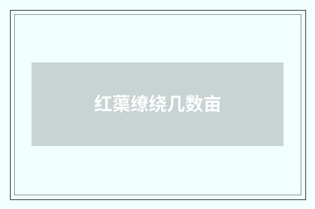 红蕖缭绕几数亩