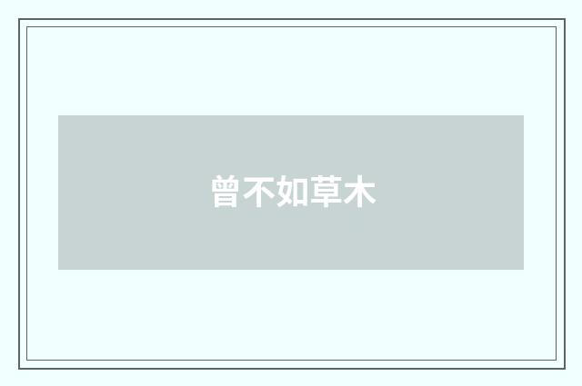 曾不如草木