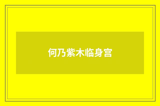 何乃紫木临身宫