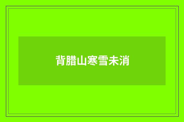 背腊山寒雪未消