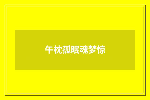 午枕孤眠魂梦惊