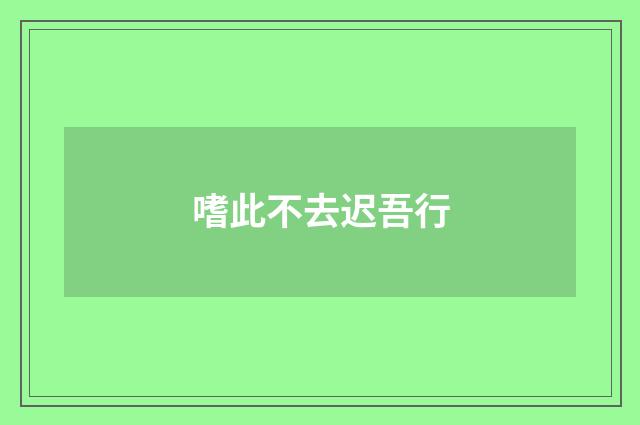 嗜此不去迟吾行