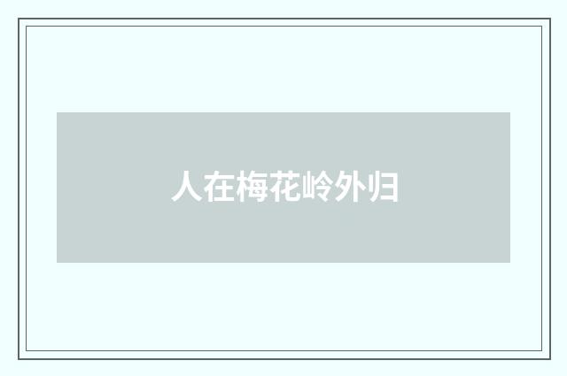 人在梅花岭外归