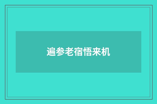 遍参老宿悟来机