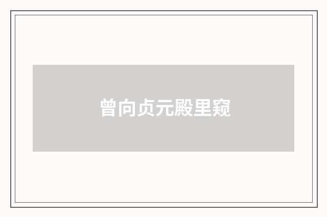 曾向贞元殿里窥