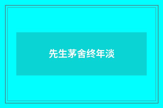 先生茅舍终年淡