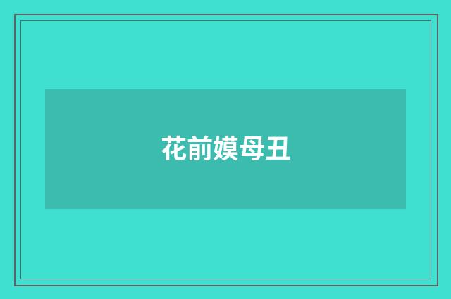 花前嫫母丑