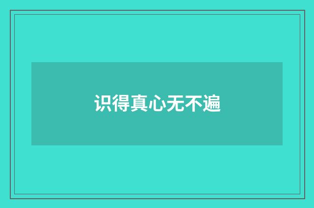 识得真心无不遍
