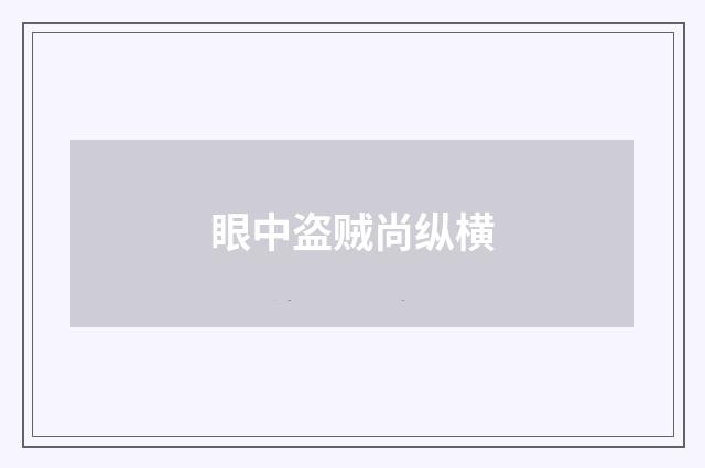 眼中盗贼尚纵横