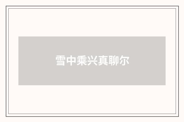 雪中乘兴真聊尔