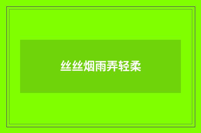 丝丝烟雨弄轻柔