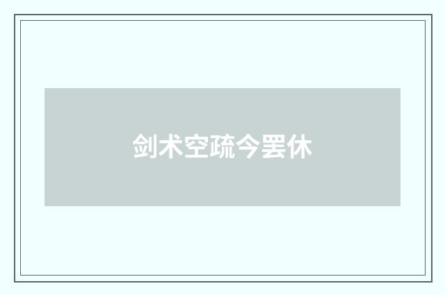 剑术空疏今罢休