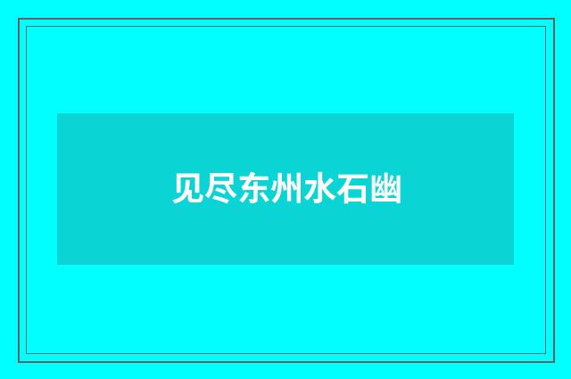 见尽东州水石幽